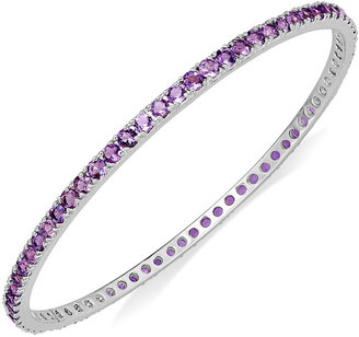 Townsend Victoria Sterling Silver Pave Amethyst Bangle Bracelet (6-3/8 ct. t.w.-7-1/10 ct. t.w.)