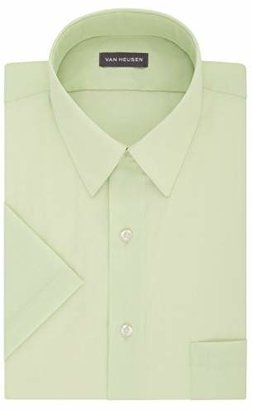 Van Heusen Men's Short Sleeve Poplin Solid Dress Shirt