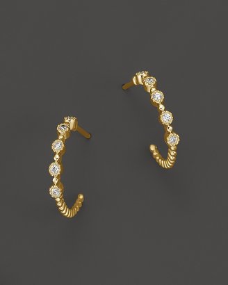 Bloomingdale's Diamond Milgrain Hoop Earrings in 14K Yellow Gold, .15 ct. t.w.