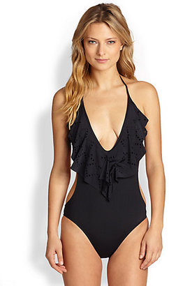 L-Space Sun Setter One-Piece Ruffled Swimsuit