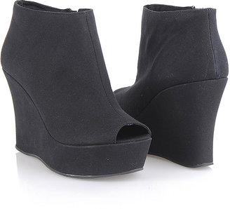 Forever 21 Canvas Peep Toe Wedges