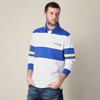 Nautica White striped long sleeved jersey top