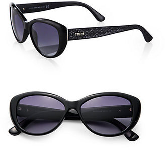 Tod's Quilted-Detail Plastic Cat's-Eye Sunglasses