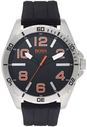 HUGO BOSS Black Dial, Stainless Steel Case and Black Rubber Strap Mens Watch