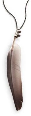 Ann Demeulemeester Feather & Sterling Silver Pendant Necklace