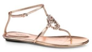 Gucci GG Sparkling Crystal & Leather Sandals