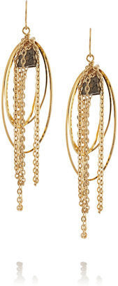 Gemma Redux Gold-plated pyrite earrings