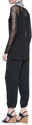 Eileen Fisher Long-Sleeve Lace Hemp Top
