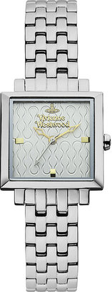 Vivienne Westwood Square Patterned-Dial Watch, Women's, Silver
