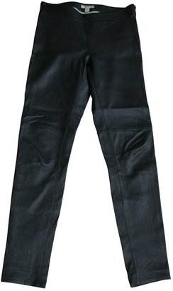 Burberry Black Leather Trousers