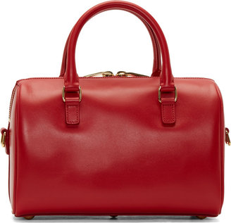 Saint Laurent Red Leather Baby Duffle Bag