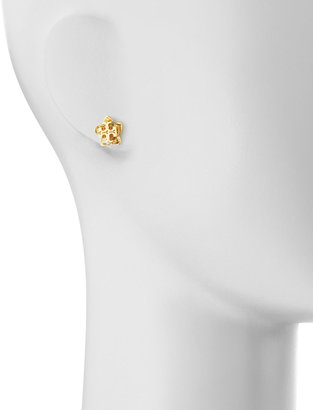 Tory Burch Cecily Golden Flower Stud Earrings