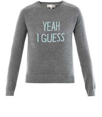 Lulu & CO 'Yeah I Guess' intarsia merino sweater