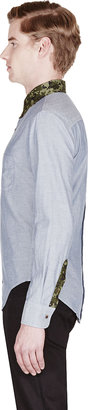 Band Of Outsiders SSENSE Exclusive Blue Chambray Camo-Trimmed Shirt