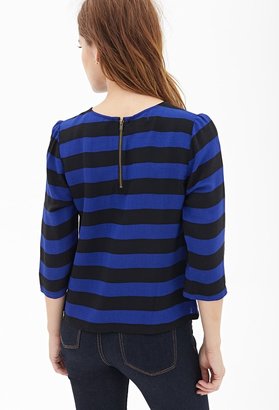 Forever 21 Boxy Woven Striped Top