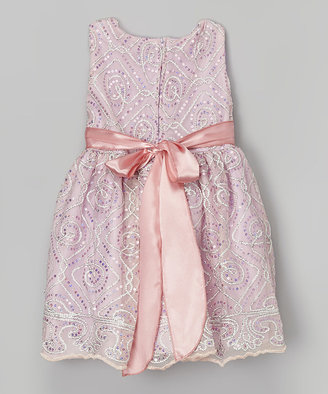 Light Purple Embroidered A-Line Dress - Infant, Toddler & Girls