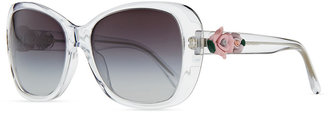 D&G 1024 D&G Rose-Temple Sunglasses, Crystal