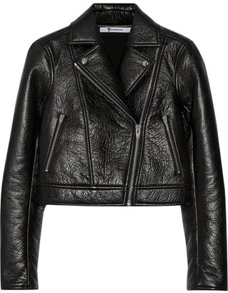 Alexander Wang T by Bonded textured-leather biker jacket