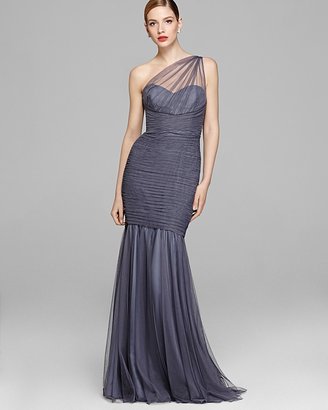 Amsale Gown - One Shoulder Tulle Mermaid
