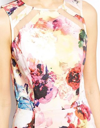 Warehouse Rose Printed Shift Dress