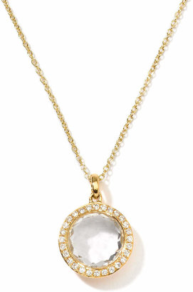 Ippolita 18k Gold Rock Candy Mini Lollipop Diamond Necklace in Clear Quartz