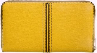 Valextra Costa Zip Wallet-Yellow