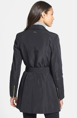 Calvin Klein Quilt Detail Double Breasted Trench