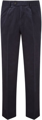 Austin Reed Wrinkle Free Navy Linen Cotton Trousers