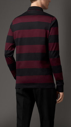 Burberry Long Sleeve Block Stripe Polo Shirt