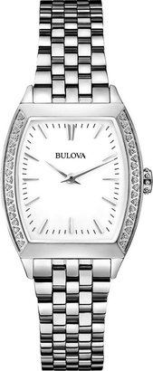 Bulova Diamond Set Bezel Stainless Steel Ladies Watch