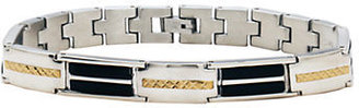 Lord & Taylor Men's Stainless Steel and Onyx Bracelet