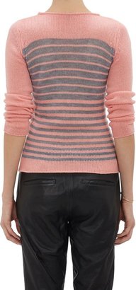 Lucien Pellat-Finet Leaf-Intarsia Stripe Sweater-Pink