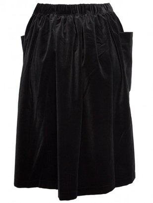 Comme des Garçons Shirt Velvet Pocketed Drawstring Skirt Black