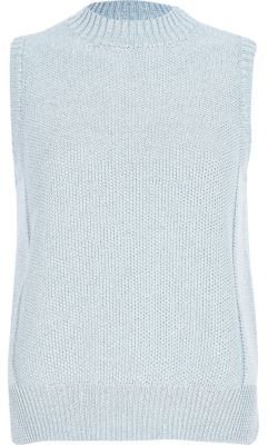 River Island Light green turtle neck knitted tank top