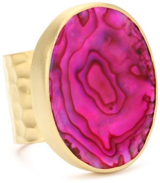 Heather Benjamin "Strong and Bright" Oval Pink Paua Shell Ring