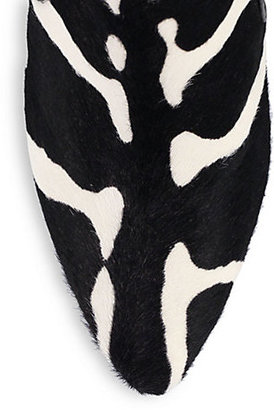 Balmain Zebra-Print Calf Hair Booties