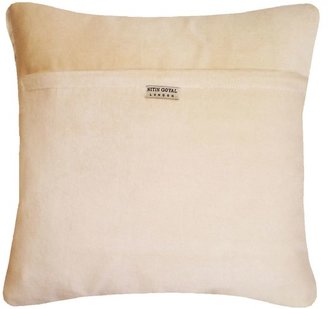 House of Fraser Nitin Goyal Hand Smocked Swirl Velvet cushion in Ivory 40x40