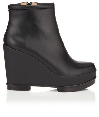 Robert Clergerie Old Robert Clergerie Black Leather Sarlah Wedge Boots