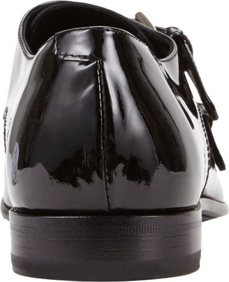 Barneys New York Men's Patent Double Monk Shoes-Black