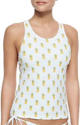 Tory Burch Mira Pineapple-Print Surf Shirt
