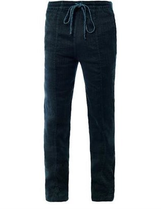 120% Lino Tailored drawstring waist trousers