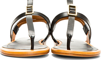 Chloé Black Leather T-Strap Sandals