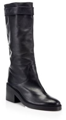 Helmut Lang Slouch Mid-Calf Leather Boots