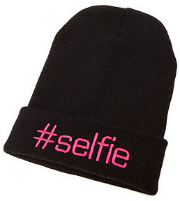 Charlotte Russe ,Selfie Ribbed Fold-Over Beanie