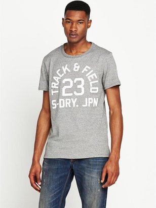 Superdry Mens Trackster T-shirt - Grey Marl