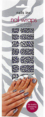 Nails Inc Leopard print purple white nail wraps