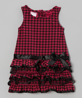 Nannette Dark Pink Drop-Waist Dress & Shrug - Toddler
