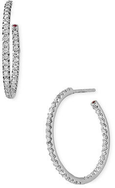 Roberto Coin Medium Diamond Hoop Earrings