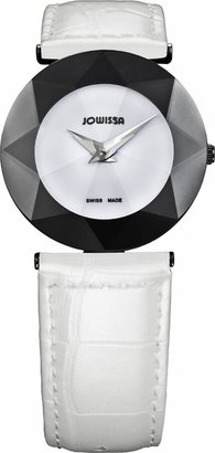 Jowissa Women's J5.094.M Facet Stainless Steel White Dial Genuine Leather Watch