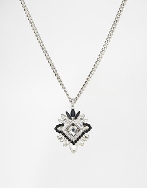 Romeo & Juliet Couture Jet And Crystal Casted Necklace